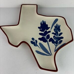 Destination Holiday Dolomite Texas State Bluebonnet Serving Plate